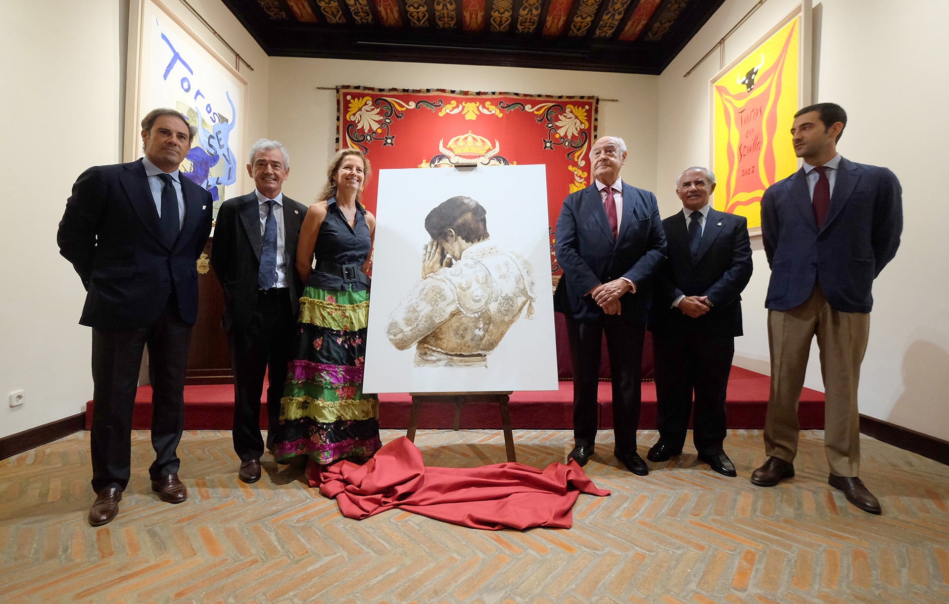 De izquierda a derecha, Miguel Báez &#039;Litri&#039;, José María Pacheco, Adriana Torres Silva, Ramón Valencia, Federico Flores y Ramón Valencia Canorea