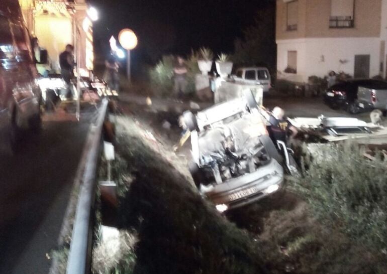 Imagen del accidente de anoche en la carretera CA-151 de Rioseco