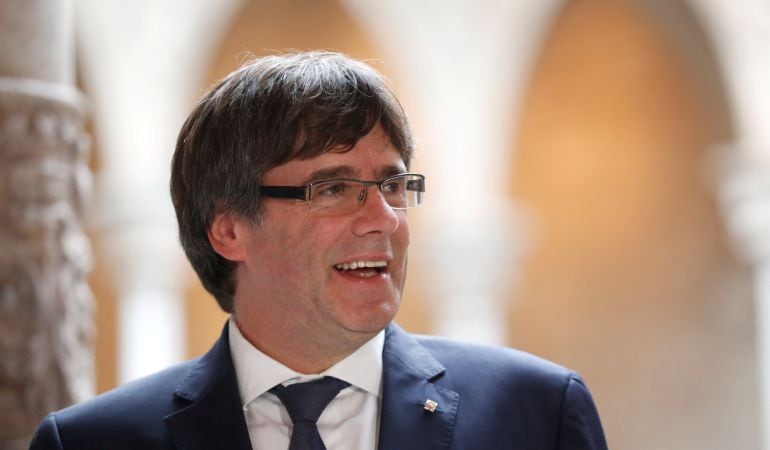 El president Carles Puigdemont, durante un acto en el Palau de la Generalitat.