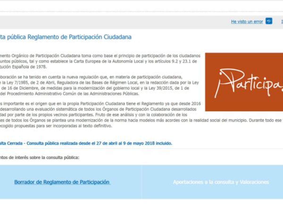 Solo ocho vecinos participan en la consulta sobre el nuevo Reglamento de Participación Ciudadana de Alcobendas