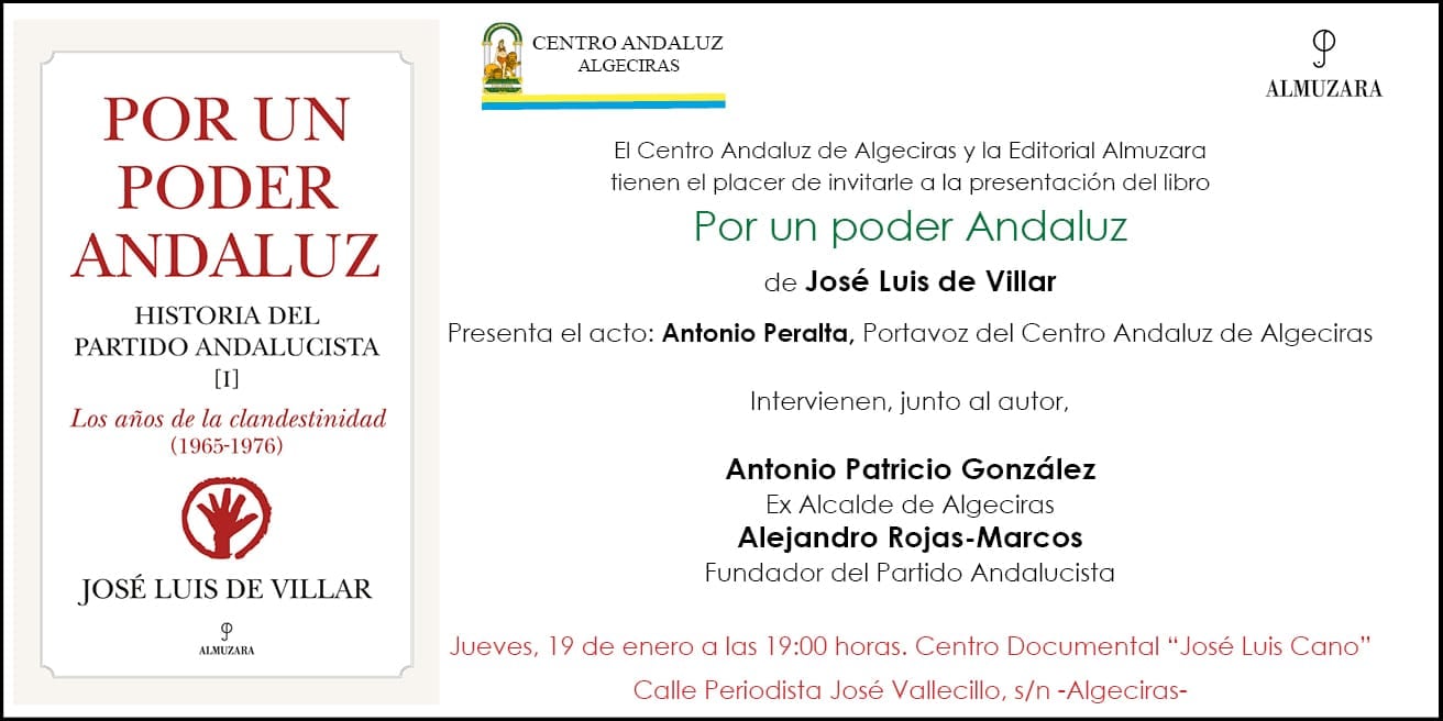Invitación a la presentación del libro &quot;Por un poder Andaluz&quot;
