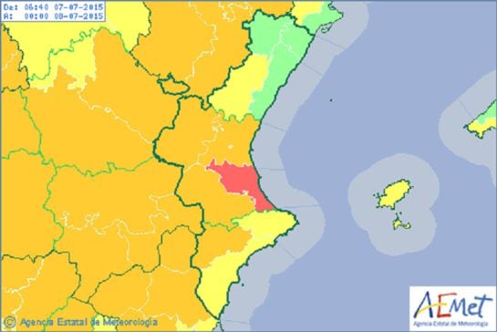 Mapa de AEMET en una imagen de archivo. 