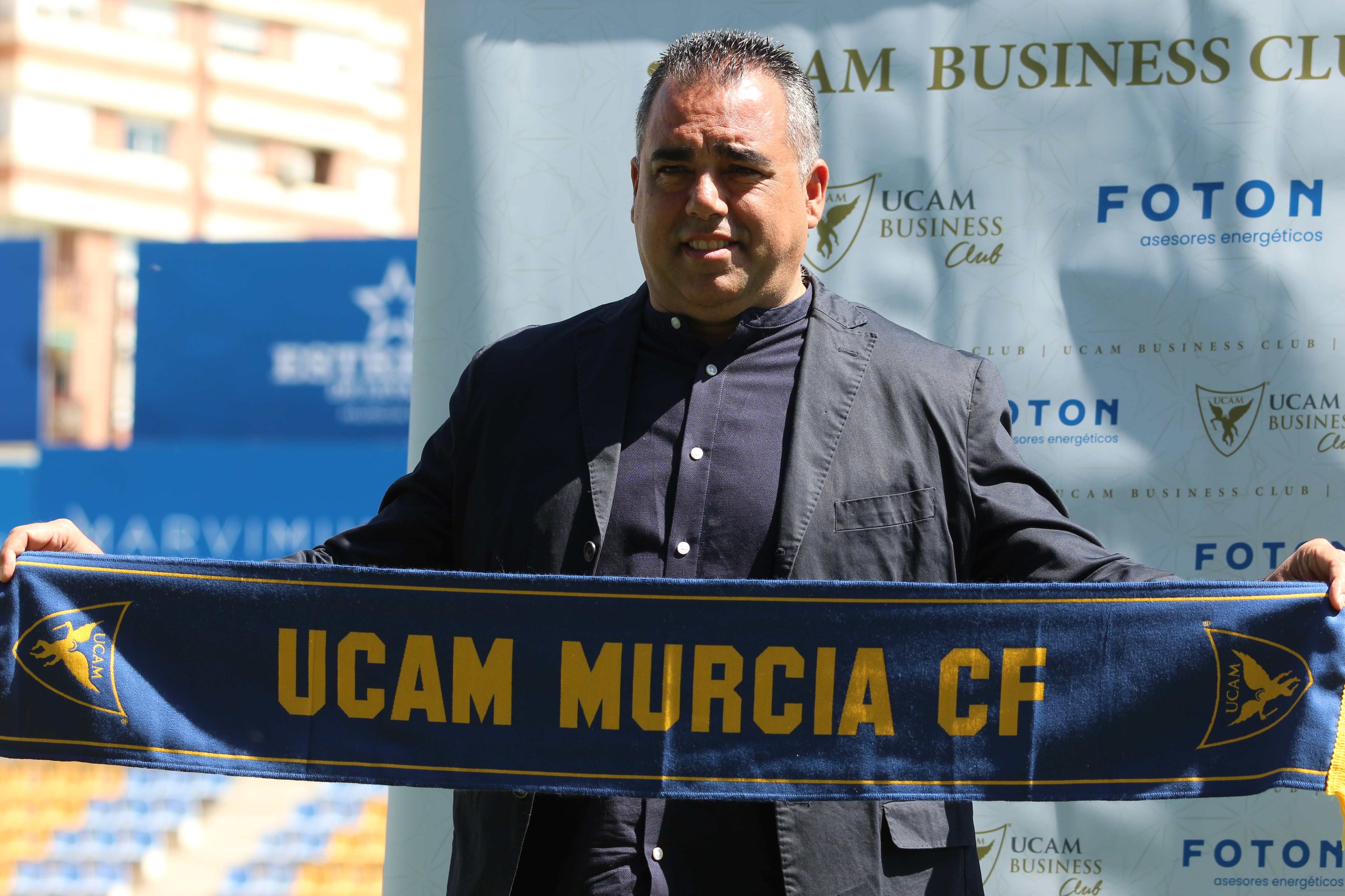 Germán Crespo presentado con el UCAM CF