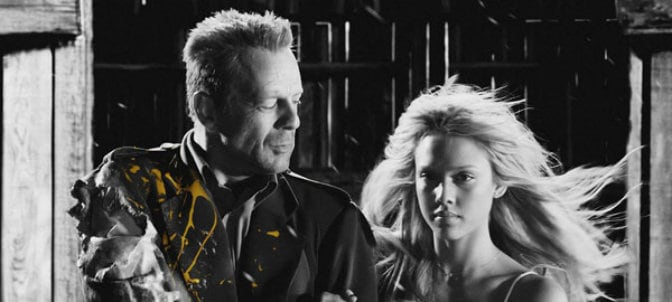 Bruce Willis y Jessica Alba en la adaptación al cine de Sin City