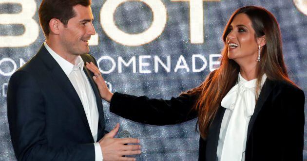 Casillas, junto a su pareja, Sara Carbonero, en la entrega del Golden Foot