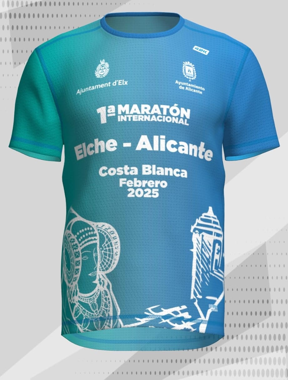 Camiseta promocional del Maratón Internacional Elche-Alicante-Costa Blanca