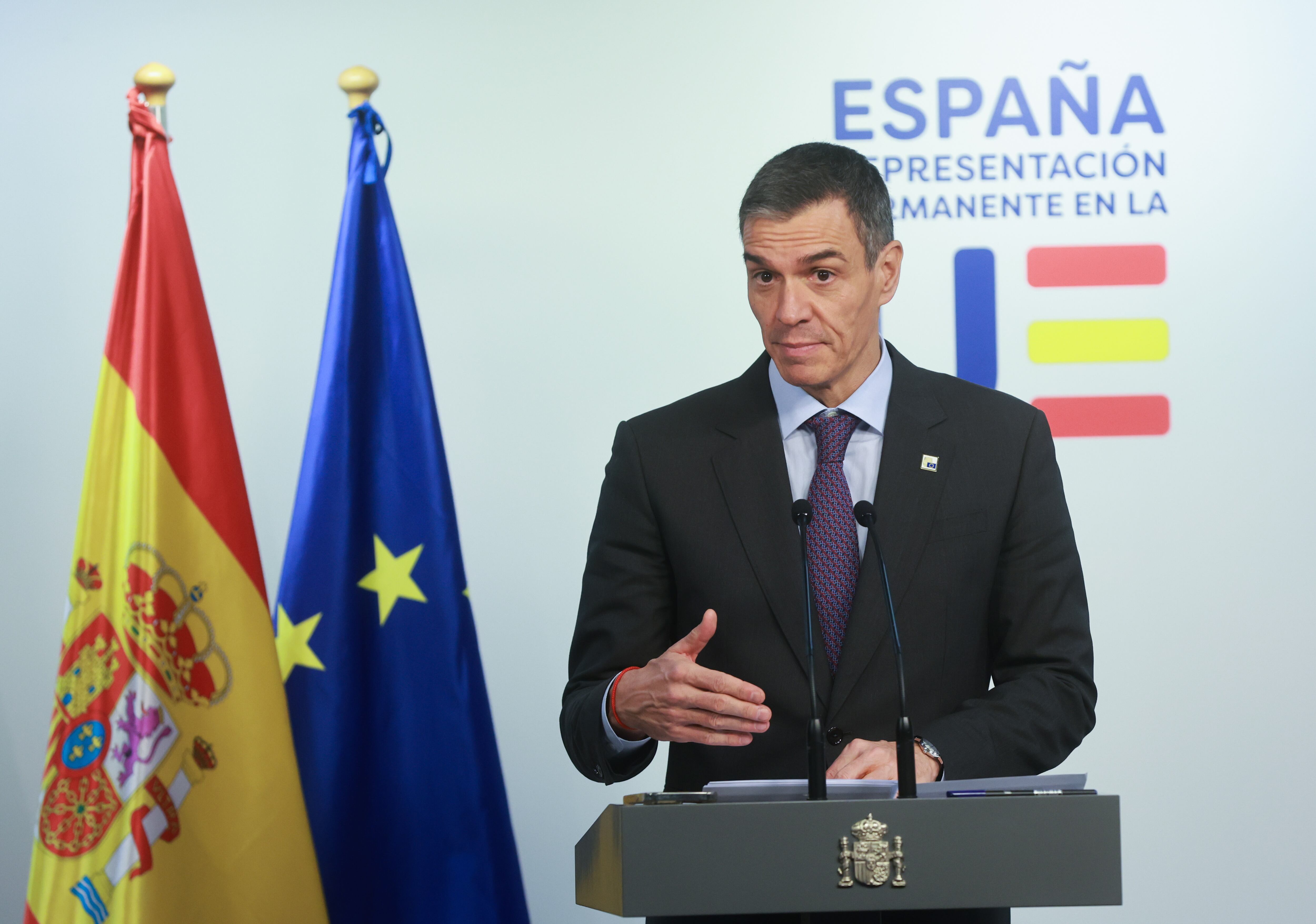 El presidente del Gobierno, Pedro Sánchez, en Bruselas.