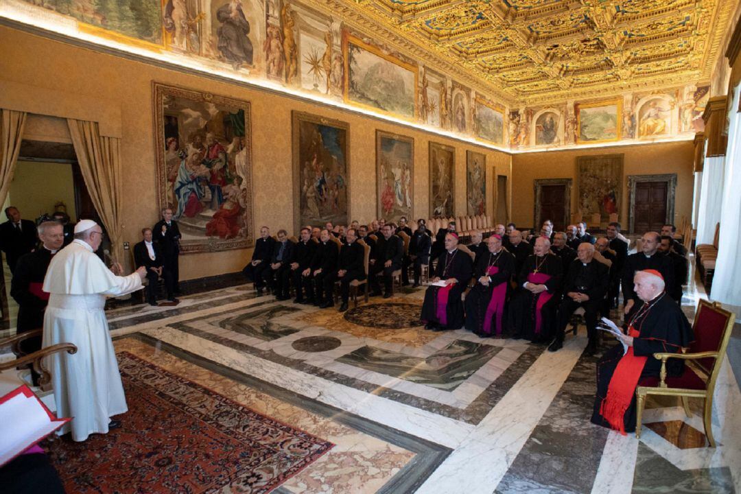 El Papa Francisco con parte de la Archidiócesis de Valencia