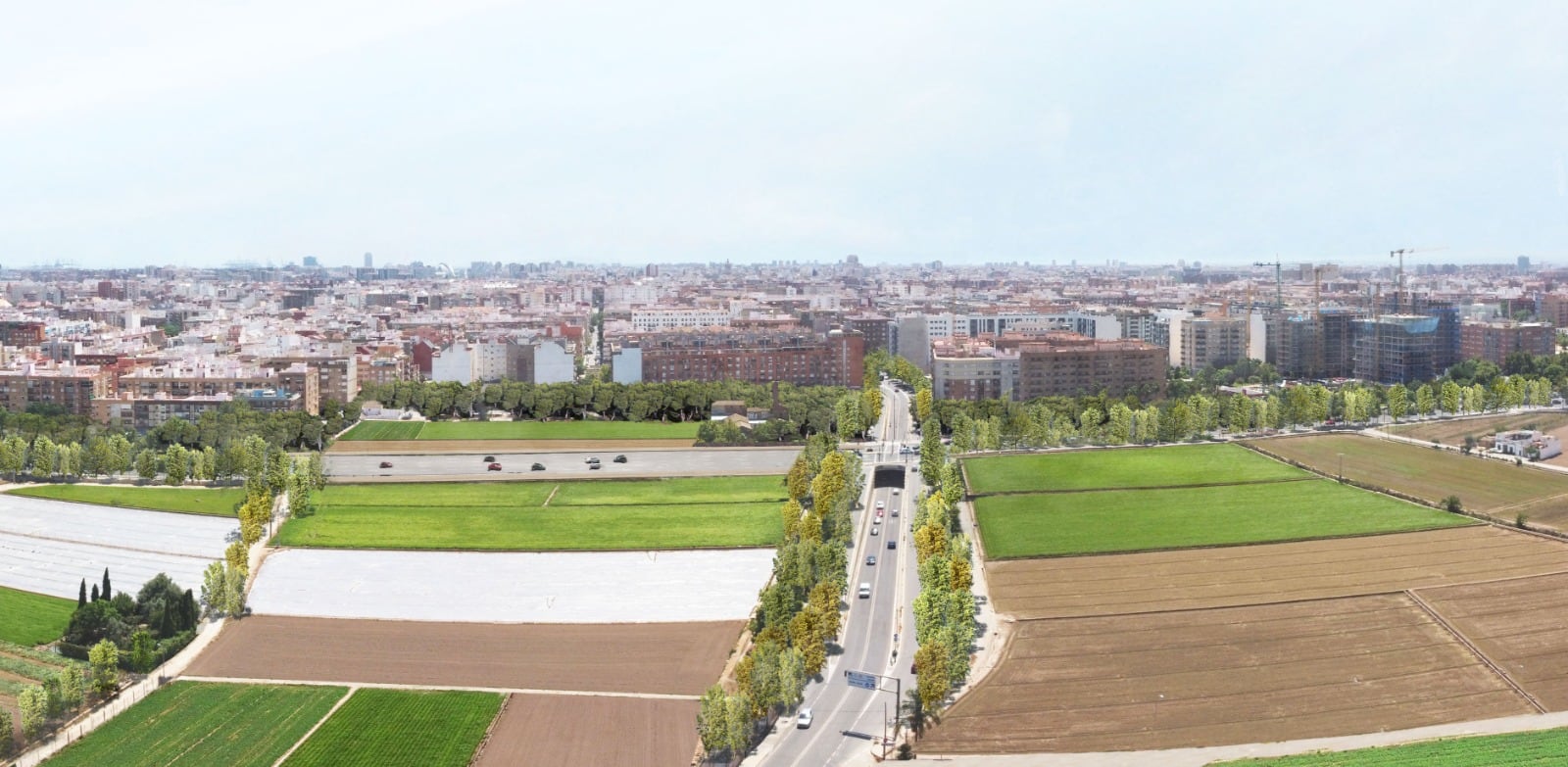 El informe presentado este lunes por el Ayuntamiento de València plantea que las grandes infraestructuras de transporte ejercen como &quot;muro&quot; para permitir una transición entre la ciudad y la huerta.