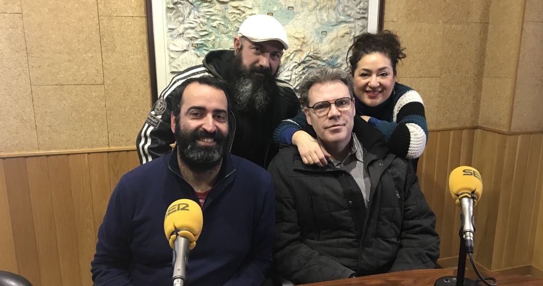 Hugo Dolz, Manuel Molina, Pedro Notario y Gina Briceño en el estudio de SER Cuenca.