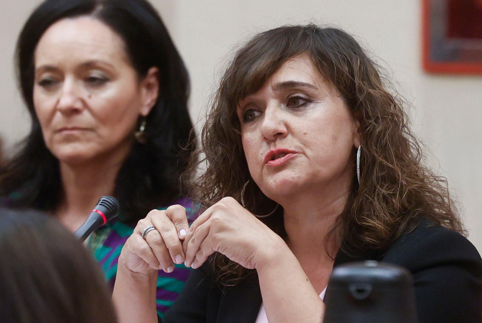 La diputada socialista María Guijarro durante la reunión de la Diputación Permanente celebrada este martes en el Congreso.