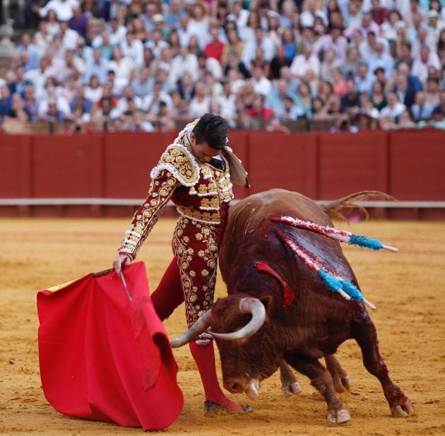 Manzanares ante el quinto toro de la tarde