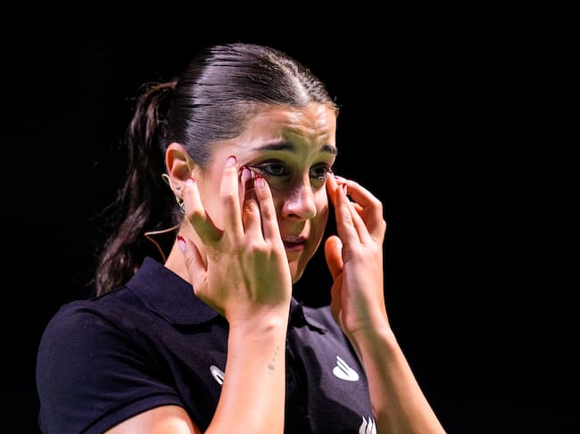 Carolina Marín durante su homenaje