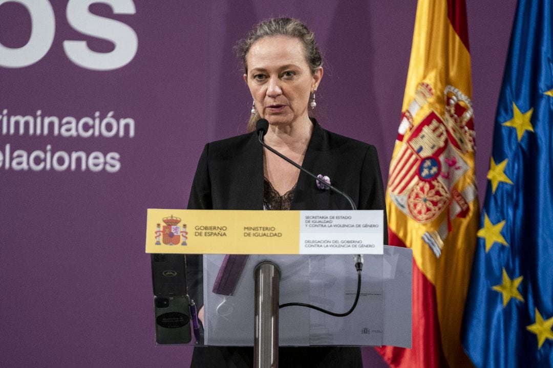 La delegada del Gobierno Contra la Violencia de Género, Victoria Rosell, en rueda de prensa.