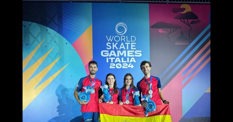 Equipo español con Inma García en los World Skate Games Italia 2024