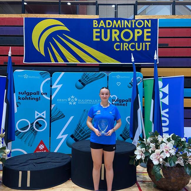 Rocío Martín, campeona en dobles mixtos en el torneo Yonex Estonian Junior 2023