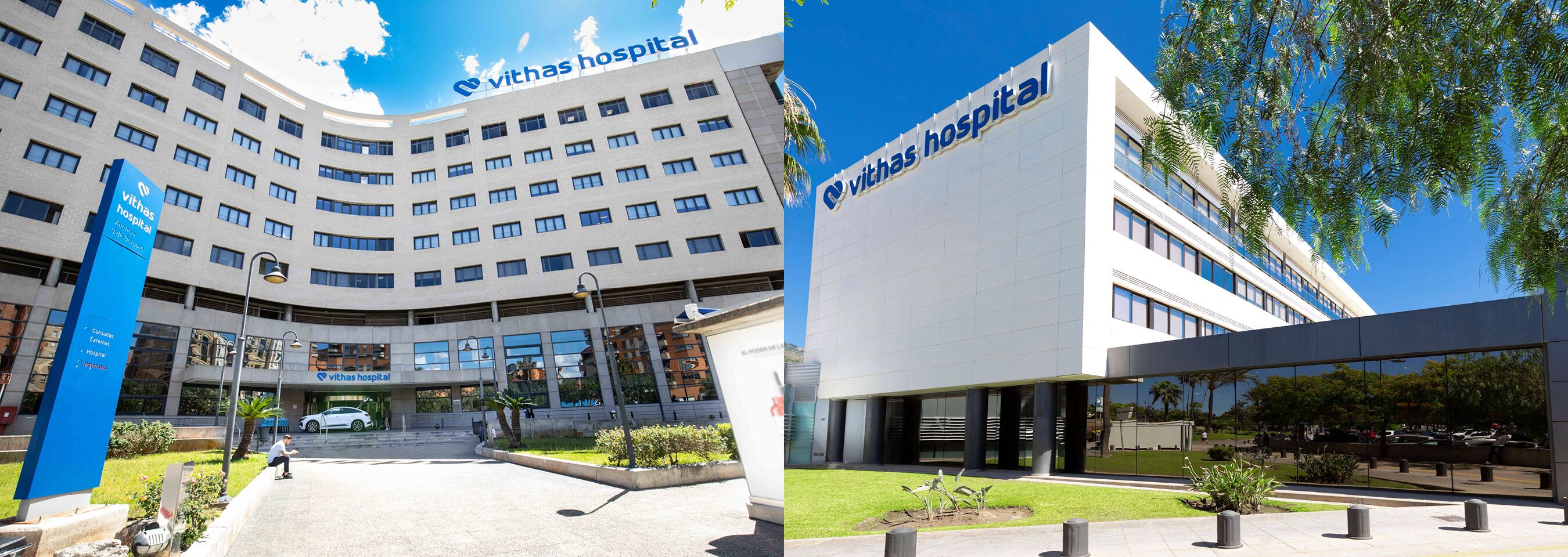 Hospital Vithas Valencia 9 de octubre (i) y Hospital Vithas Xanit Internacional (d)