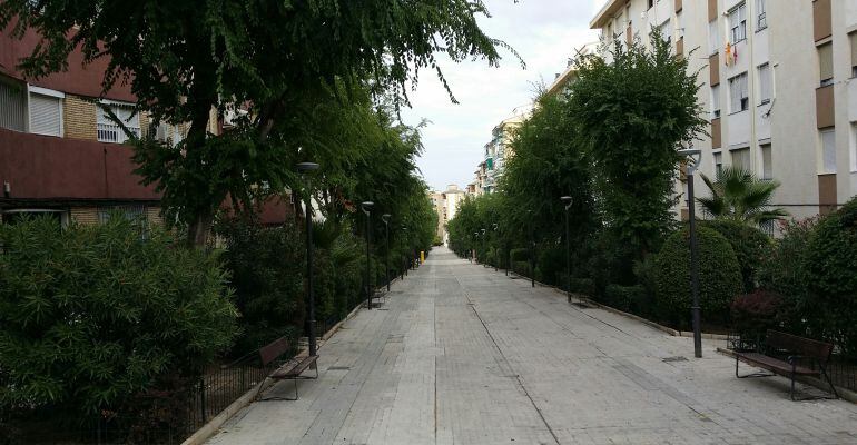 Aspecto actual del Paseo de la Virgen del Rocío de Jaén.