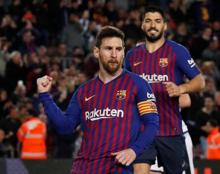 Messi celebra el segundo gol. 