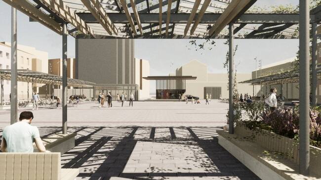 Imagen virtual del anteproyecto de remodelación de la plaza Biscós de Jaca