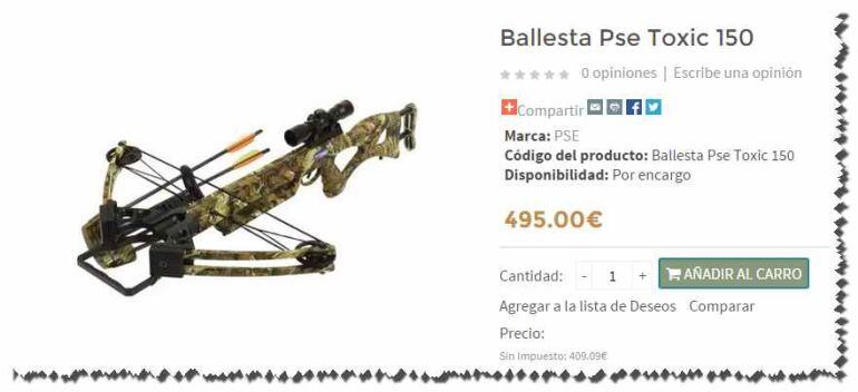 Per Internet és fàcil comprar una ballesta per menys de 500 euros