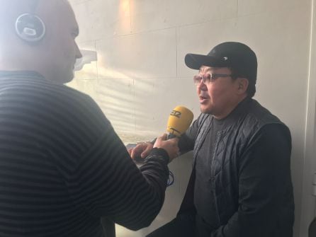 El expresidente de Mongolia Tsakhiagiin Elbegdorj, en un momento de su entrevista con la Cadena SER