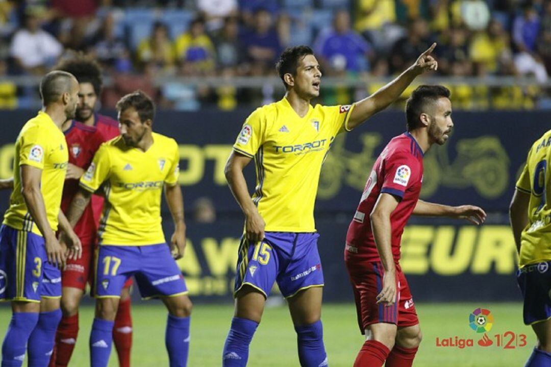 Mauro en el choque ante Osasuna