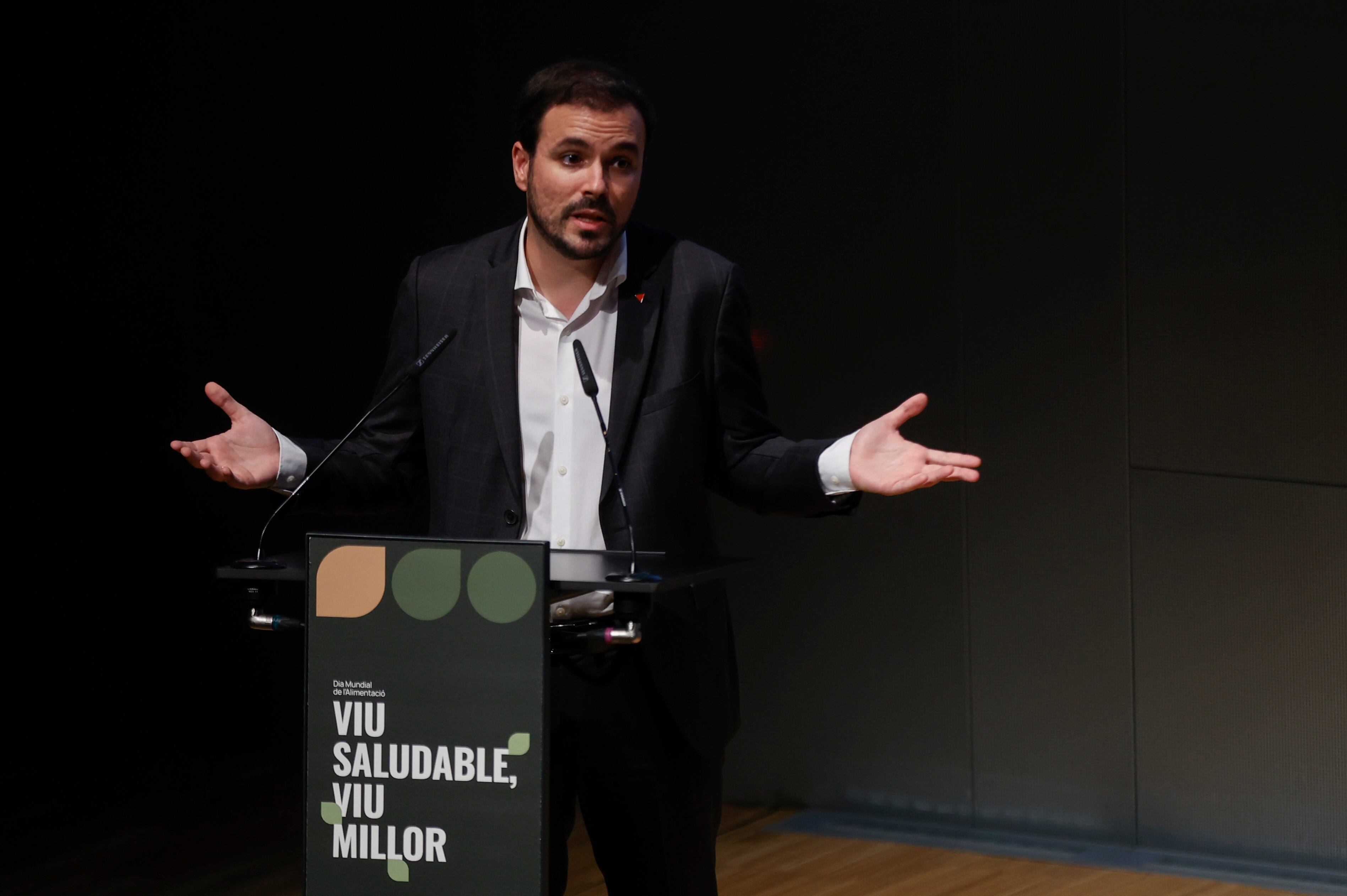 El ministro de Consumo, Alberto Garzón, en un acto este sábado para promover la alimentación saludable