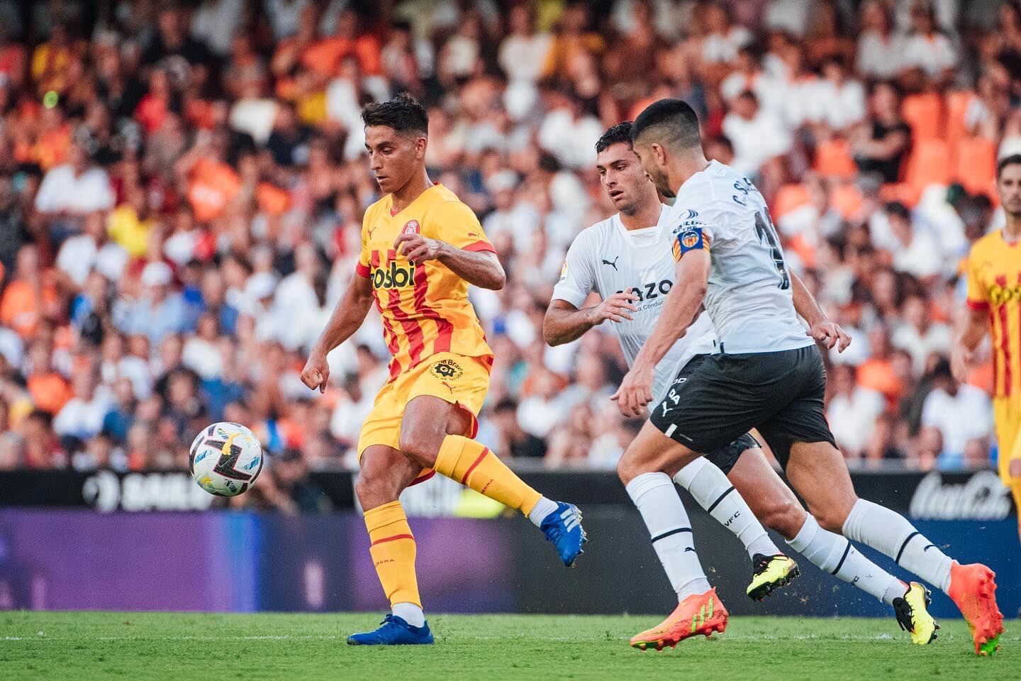 Ramon Terrats, en el seu debut a Mestalla