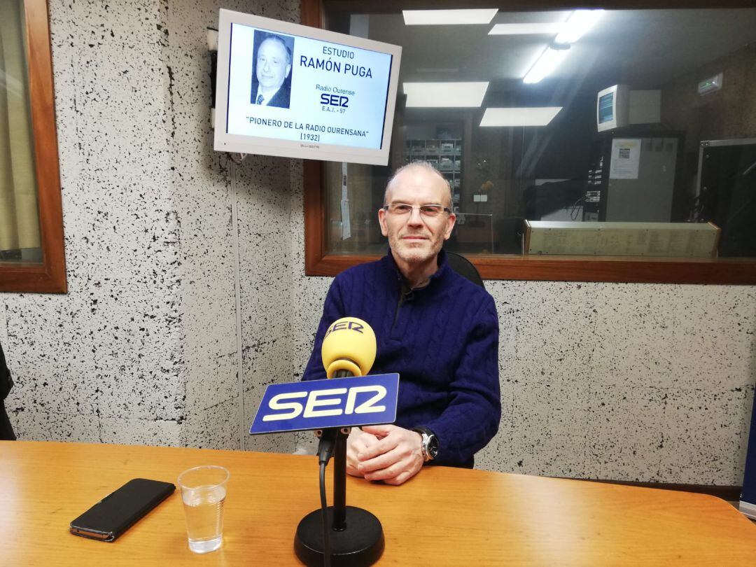 Barquero en el estudio Ramón Puga de Radio Ourense- Cadena SER