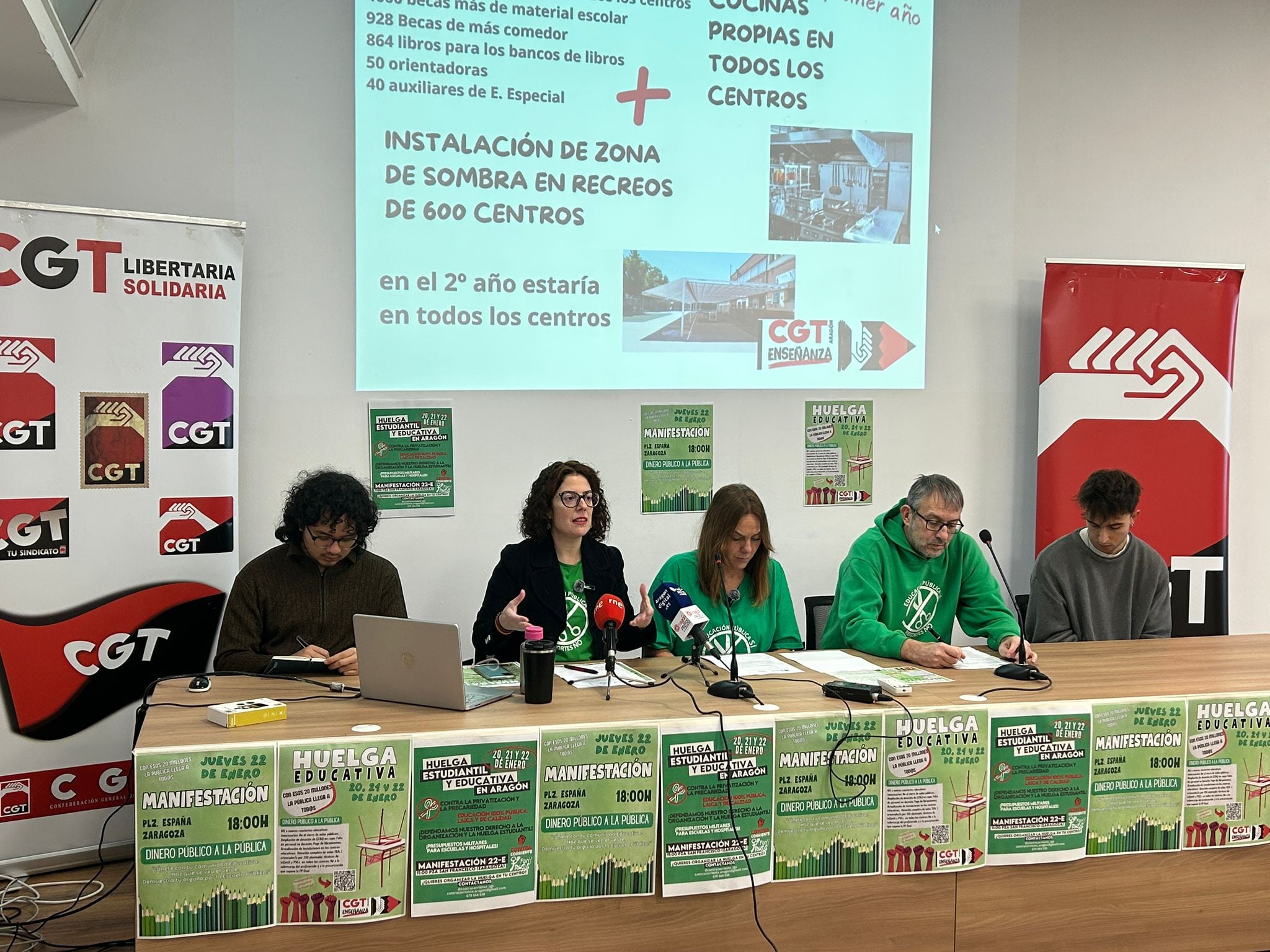 CGT  explica  los  motivos  y  reivindicaciones  de  la  huelga  convocada  para  los  días 20, 21  y 22  de  enero  en  Aragón