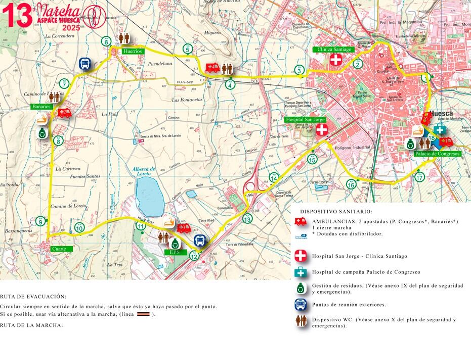 Cartel afecciones al tráfico Marcha Aspace Huesca 2025