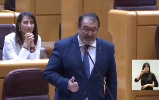 Juan Ávila, durante su intervención en el Senado