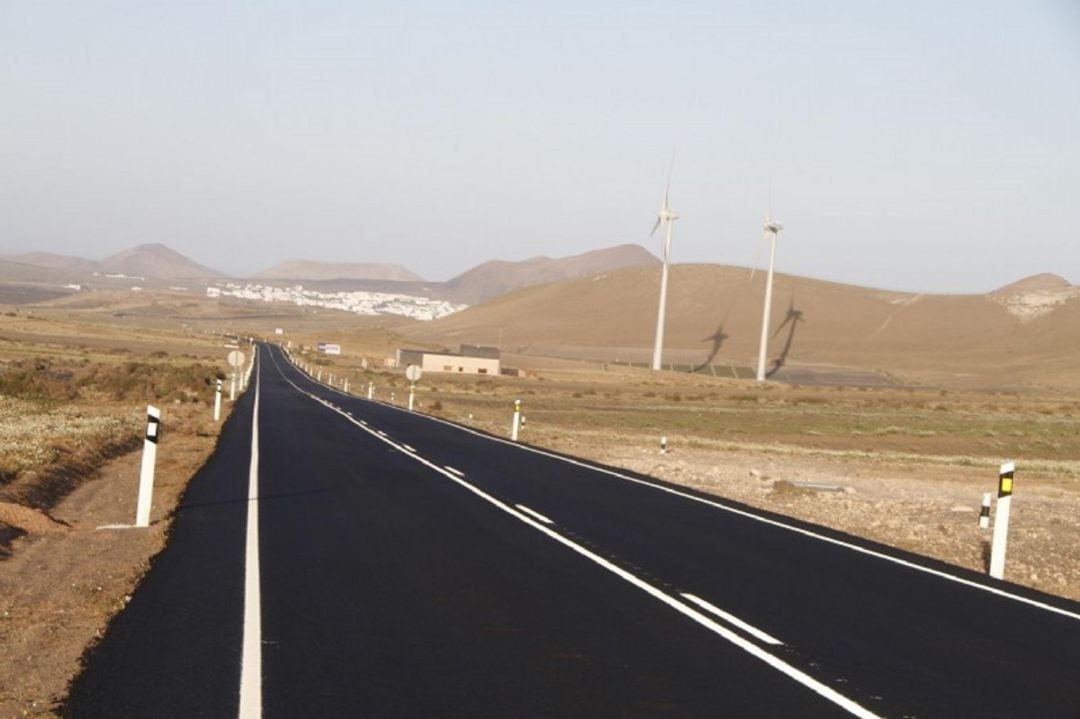 Carretera Los Lirios-Conil, en Lanzarote.