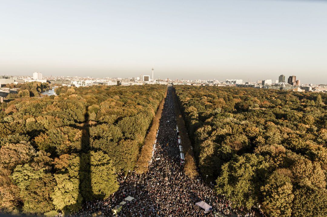 La multitudinaria protesta en Berlín