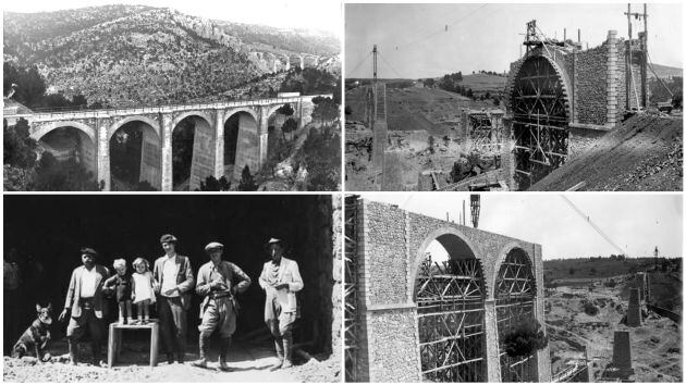 Construcción de la línea Cuenca-Utiel en 1929, en el desarrollo del Plan Guadalhorce durante la Dictadura de Primo de Rivera.