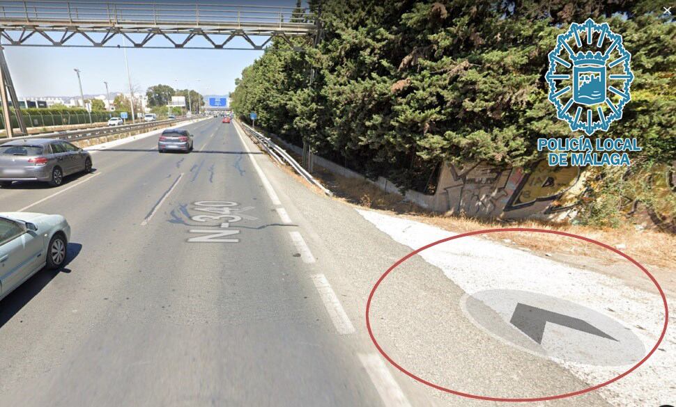 El punto donde fue cazado el vehículo por el radar