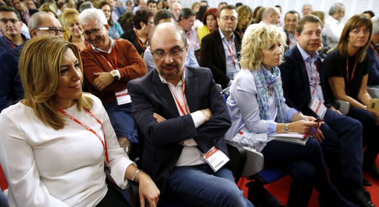 Susana Díaz junto a Javier Lambán, Emiliano García-Page e Idoia Mendia.