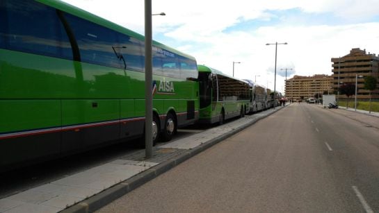 Los autobuses para desalojar a los vecinos de Seseña