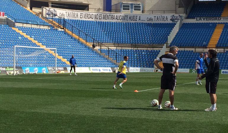 El Hércules durante una sesión de entrenamiento