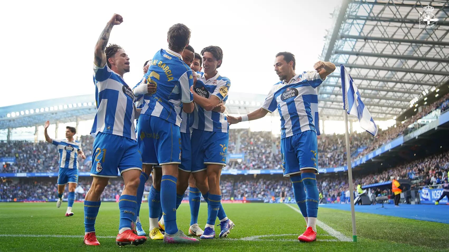 Los jugadores del Dépor celebran un gol | Foto: RCDeportivo