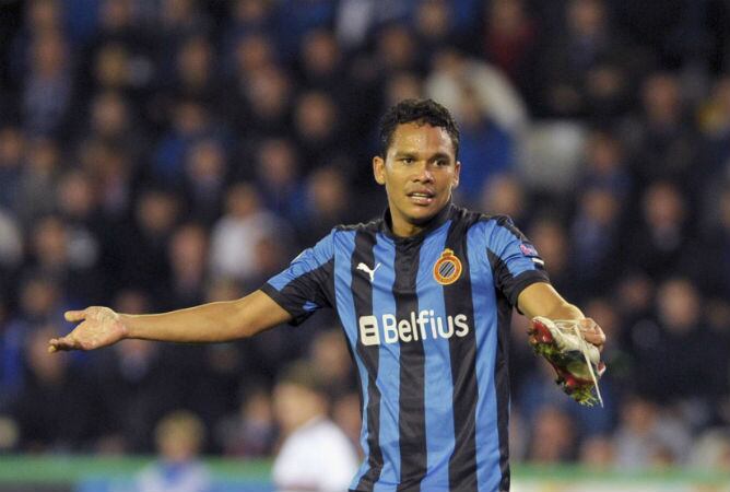 Carlos Bacca durante un encuentro con el Brujas