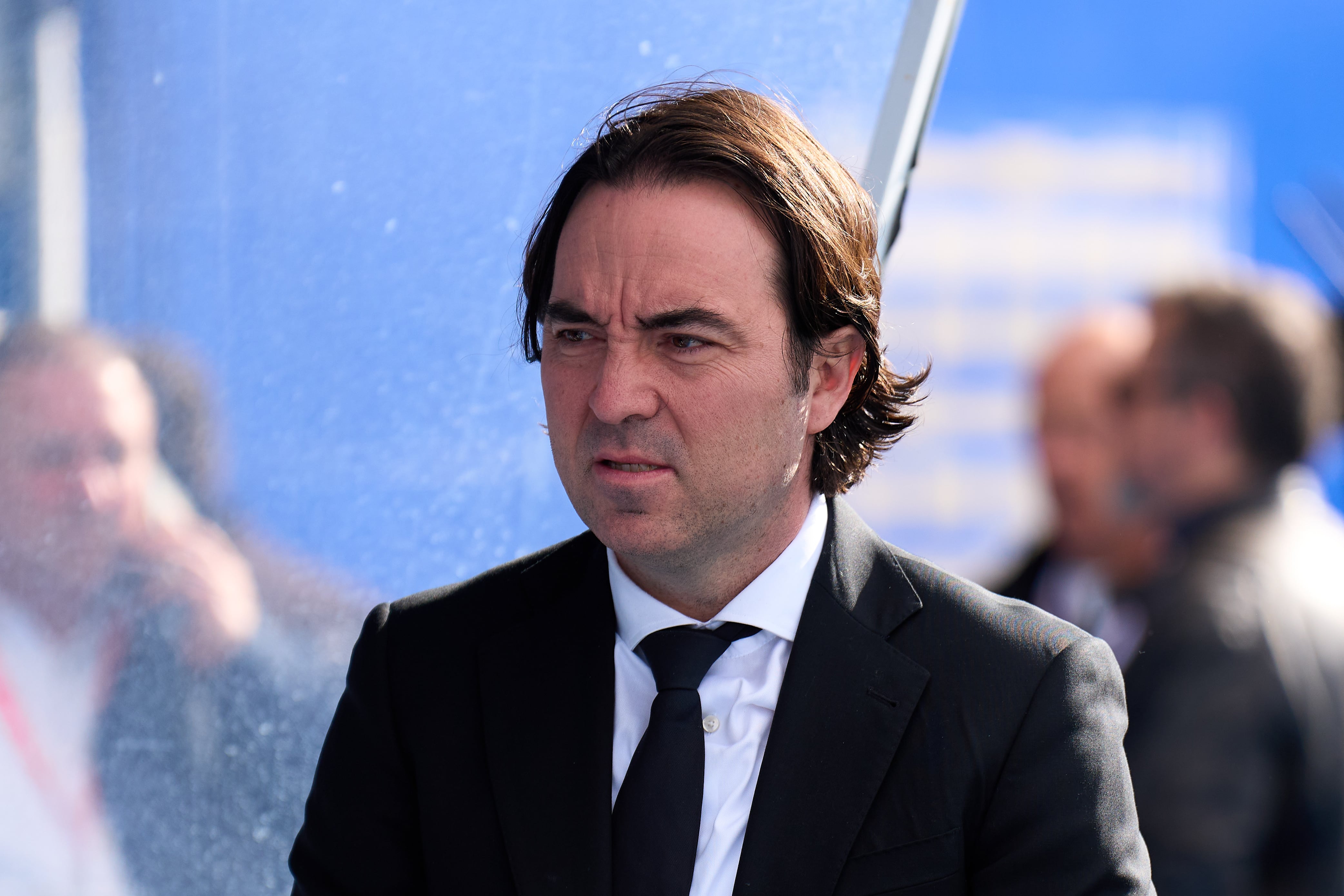 Raúl Martín Presa, presidente del Rayo Vallecano, durante un partido de su equipo