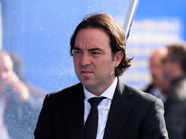 Raúl Martín Presa, presidente del Rayo Vallecano, durante un partido de su equipo