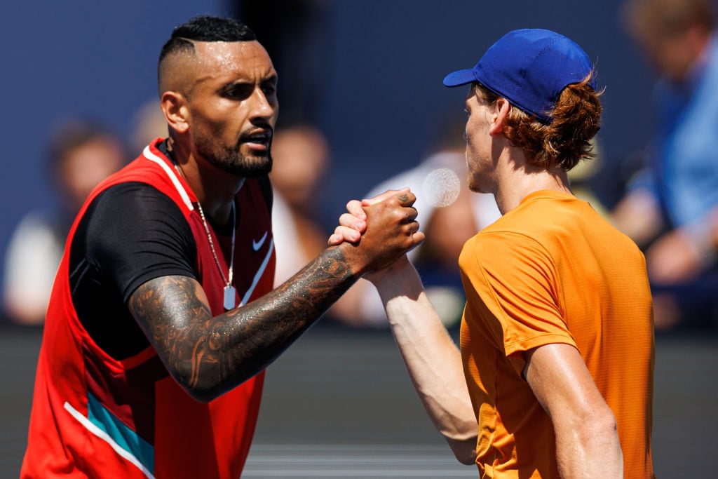 Jannik Sinner y Nick Kyrgios tras finalizar la cuarta ronda del Masters 1000 de Miami