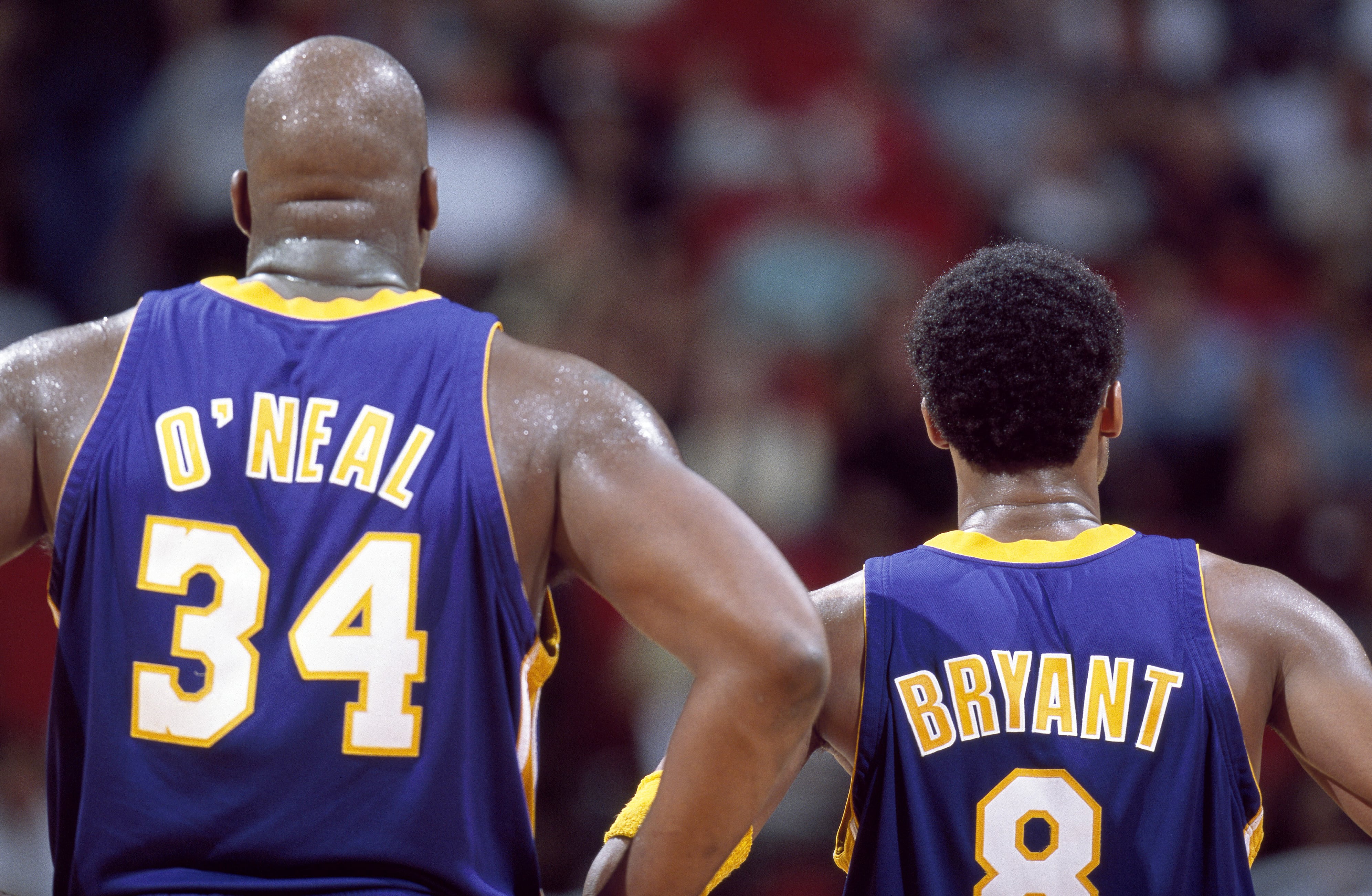 Kobe Bryant y Shaquille O&#039;Neal en un partido con Los Angeles Lakers