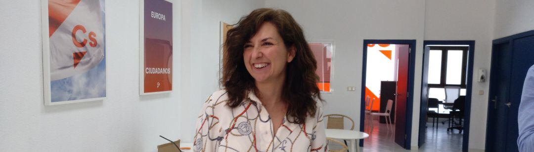 Orlena de Miguel en la sede de Ciudadanos-CLM