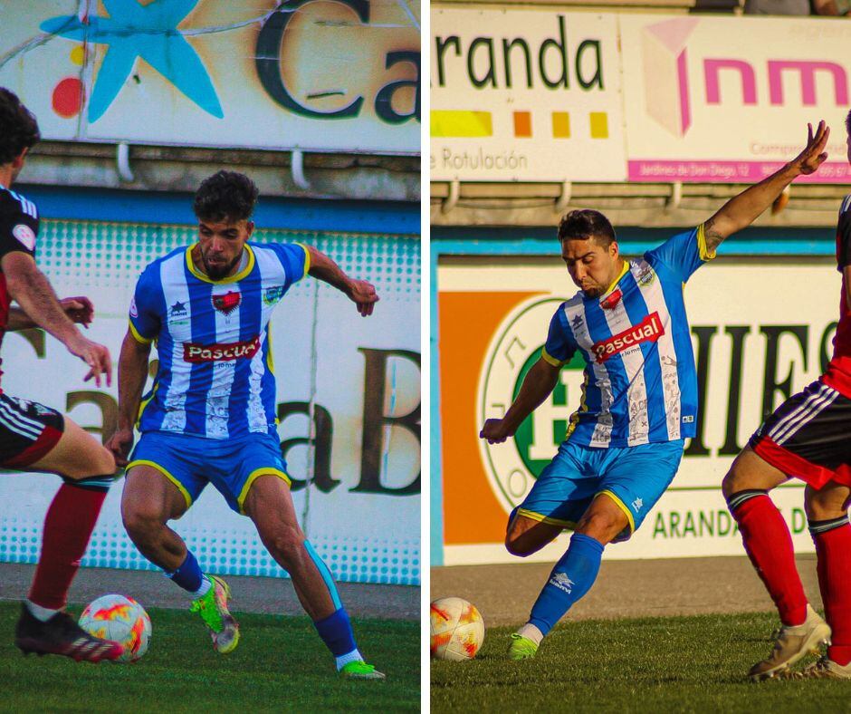 Ayoub y Chirola (d) durante un encuentro de la temporada pasada