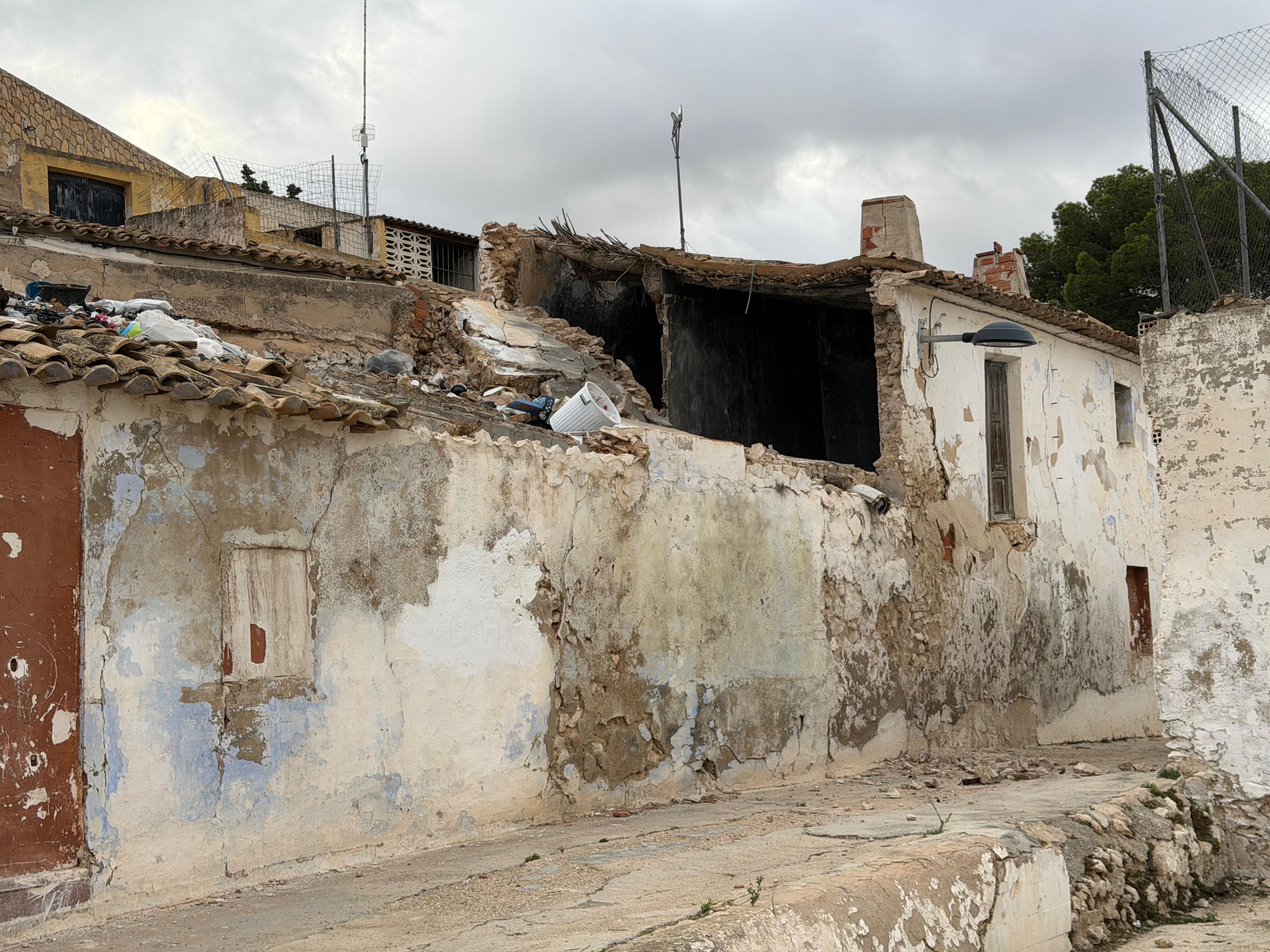 Zona afectada en el casco antiguo