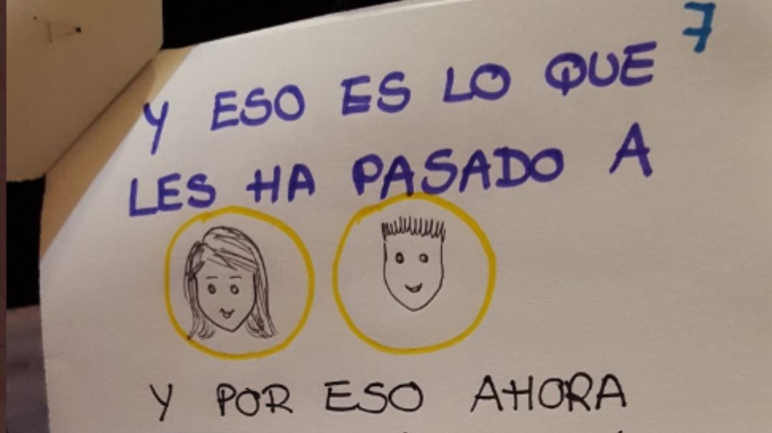 Viñeta con la que unos padres explican a su hija su divorcio